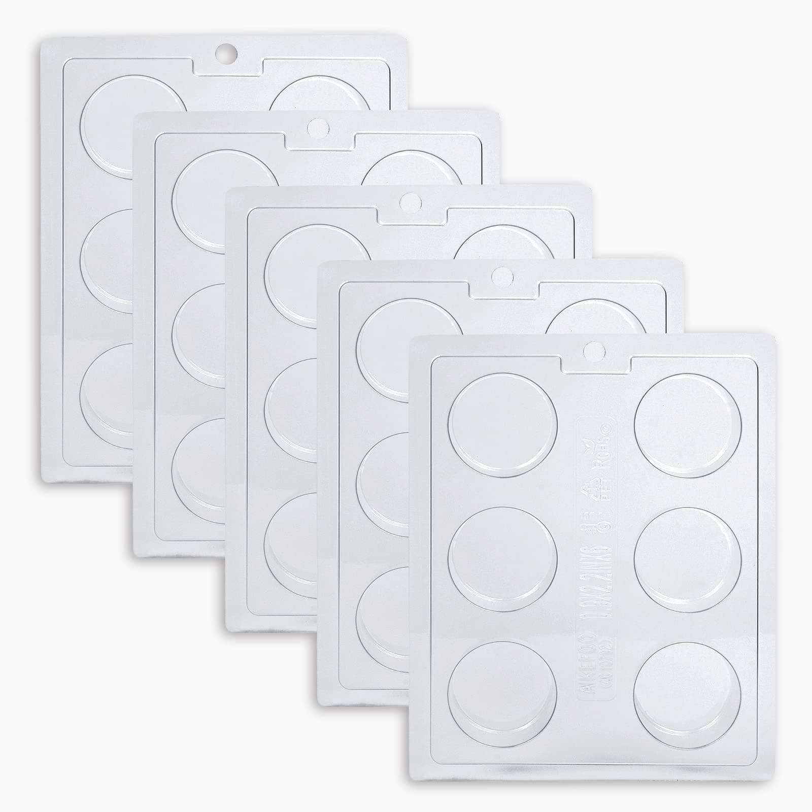 Round Cookie Chocolate Mold 5 Pack, 6 Cylinders Each, Chocolate Covered Round Cookies,Candy, Cookies and Chocolate, and Even Soap Molds