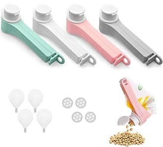 4pcs Bag Spout Clip,for Food,Snack Sealing Clips with Pour Spouts,Kitchen Chip Bag with Adhesive Hooks, for Cereal Kitchen Food Storage Organizer Kit-4 Color