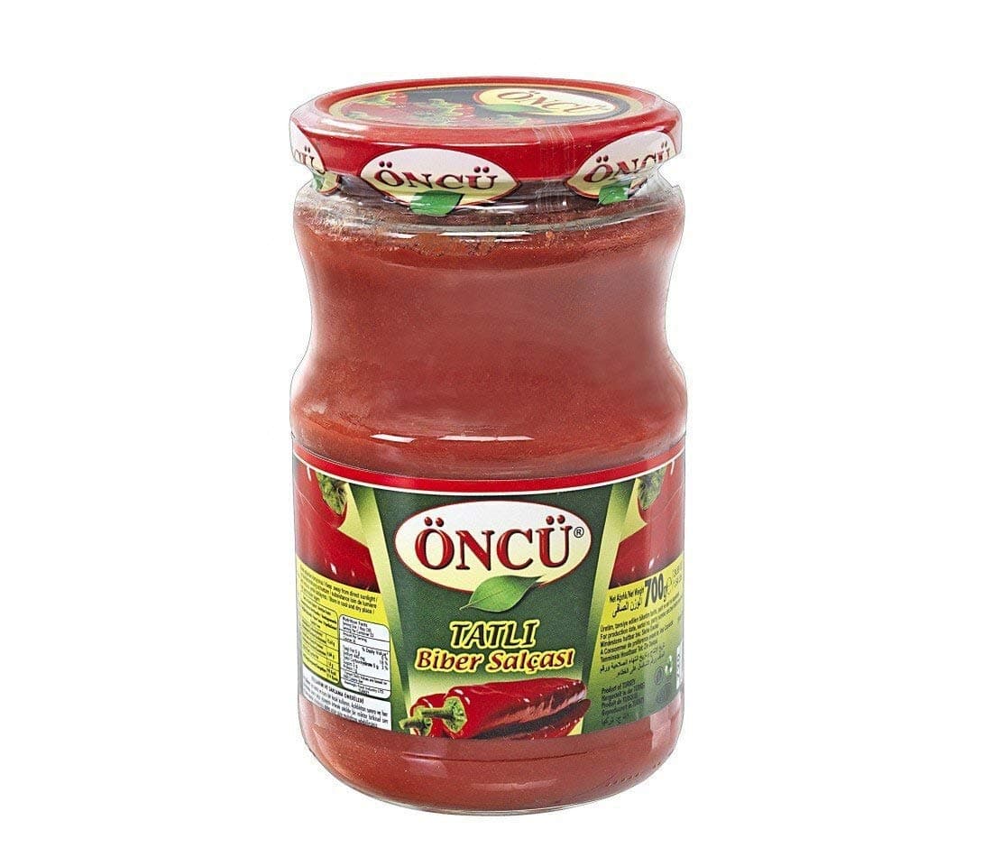 Mild Pepper Paste - 700 Gr Pasta Pepper Sauce No Sugar, No Artificial Preservatives, Red Pepper Paste (Tatli Biber Salcasi), Add a Spicy Flavor to Your Dishes (Oncu)