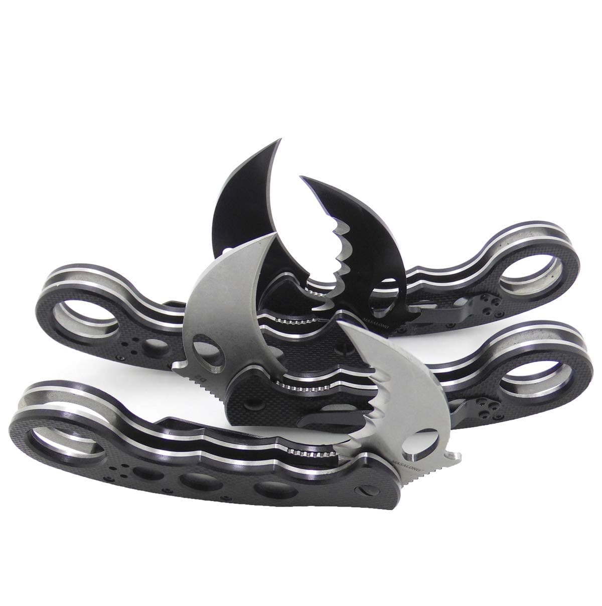 MASALONG Big White Shark/Fox Claw Folding Teeth Knife