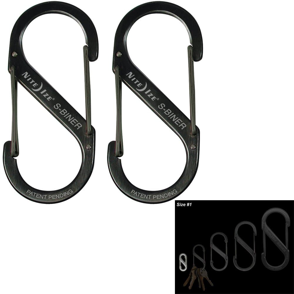 SB1-2PK-01 Size-1 S-Biner, Black, 2-Pack