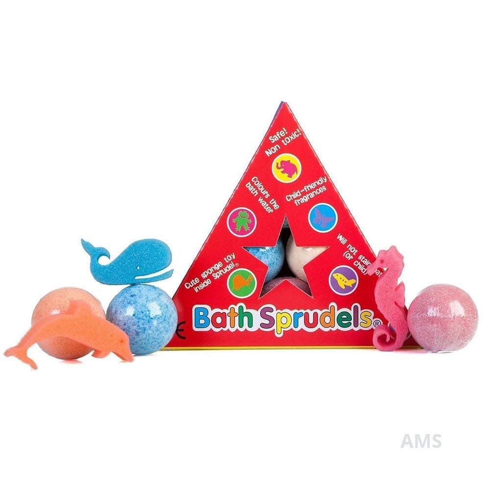 The Bean People Bath Sprudels 6 pack - bath bombs for kids - colourful bath sprudels