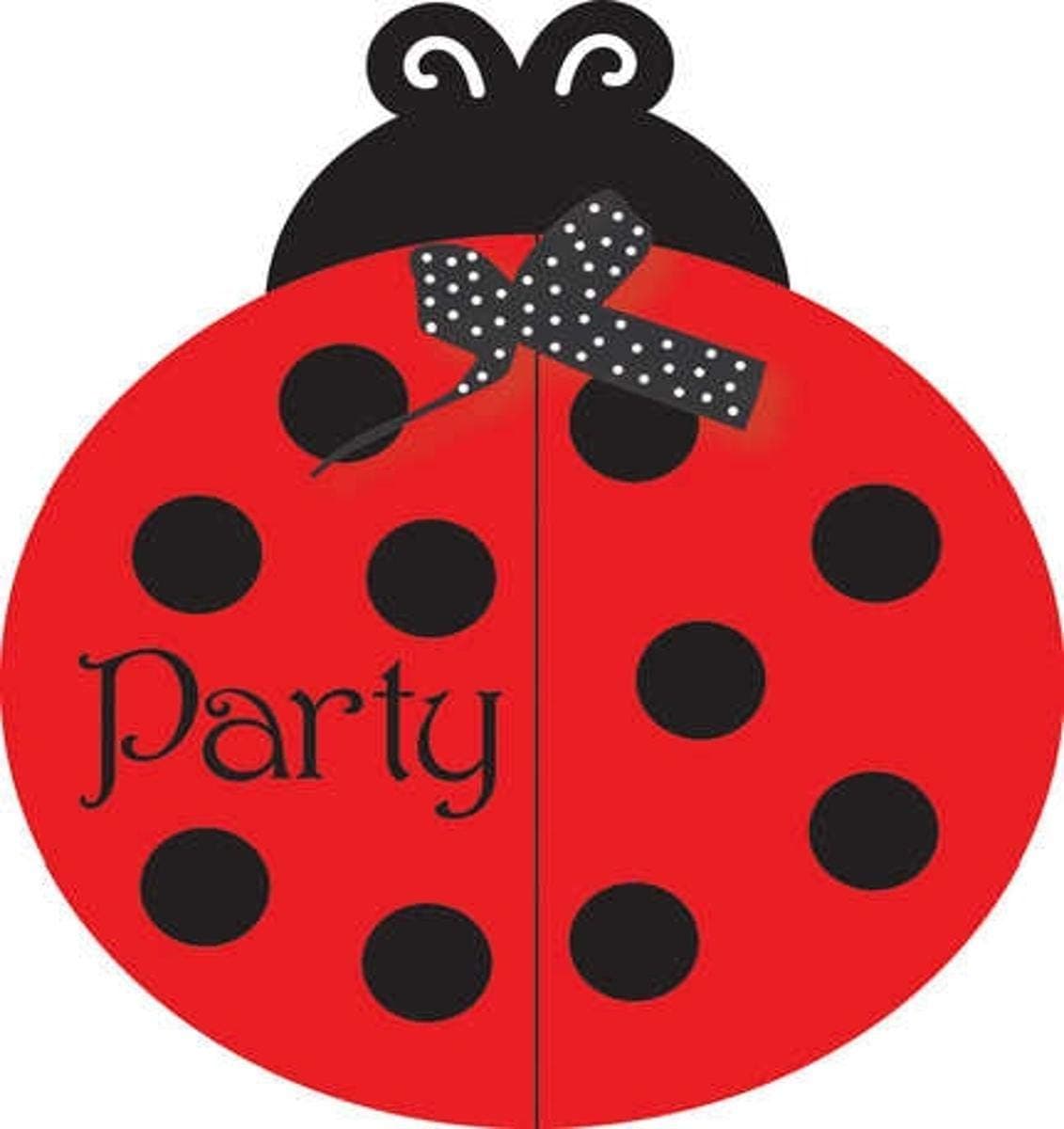 Creative Converting ladybug fancy gatefold invitation card 8 pieces set