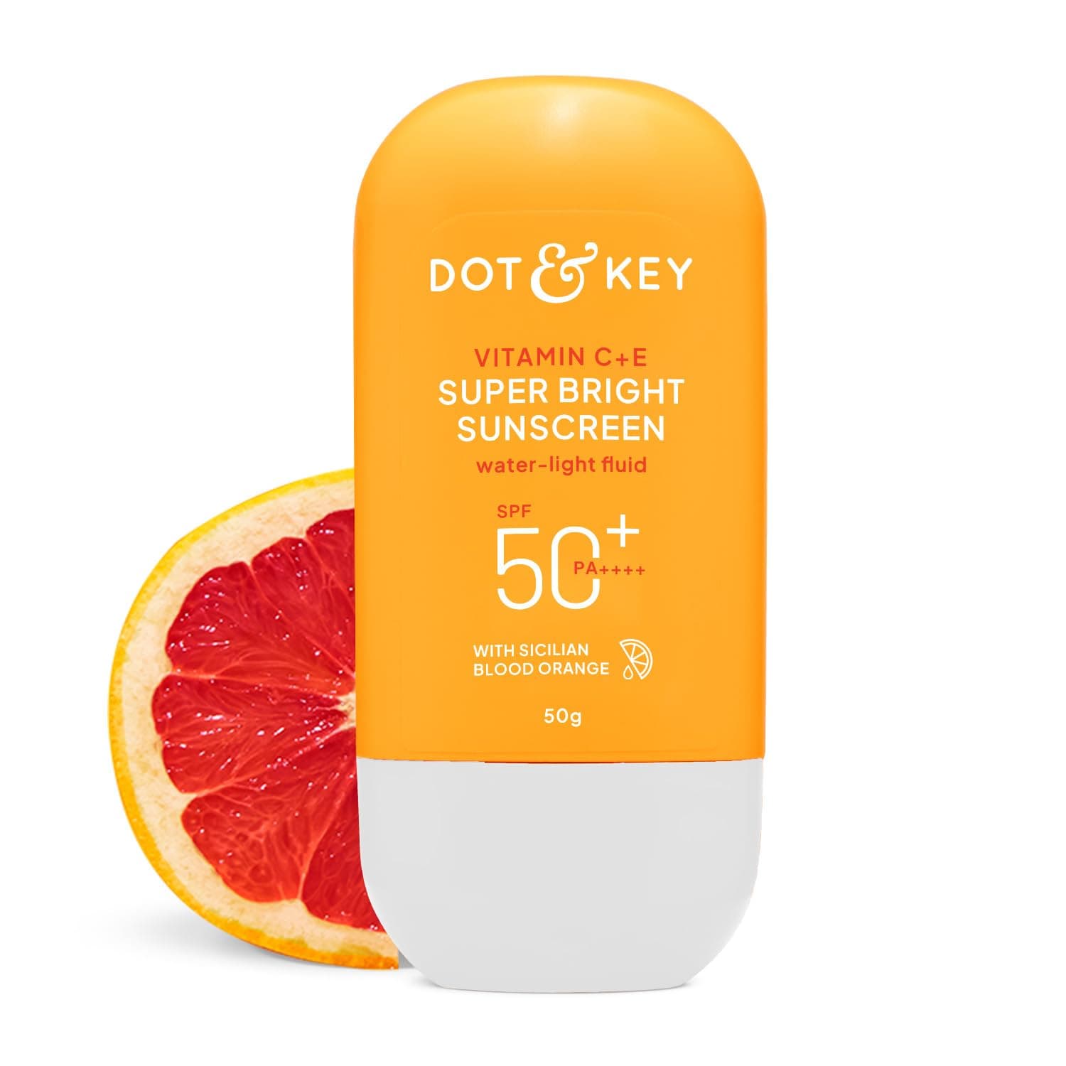 Vitamin C E Super Bright Sunscreen Spf 50 Water-Light,uva/uvb Light Protectionfor Even Toned Glowing Skinwith Liquid Spf 50 No Cast for All Skin Types ,pack of 1, White, Blue, 50G