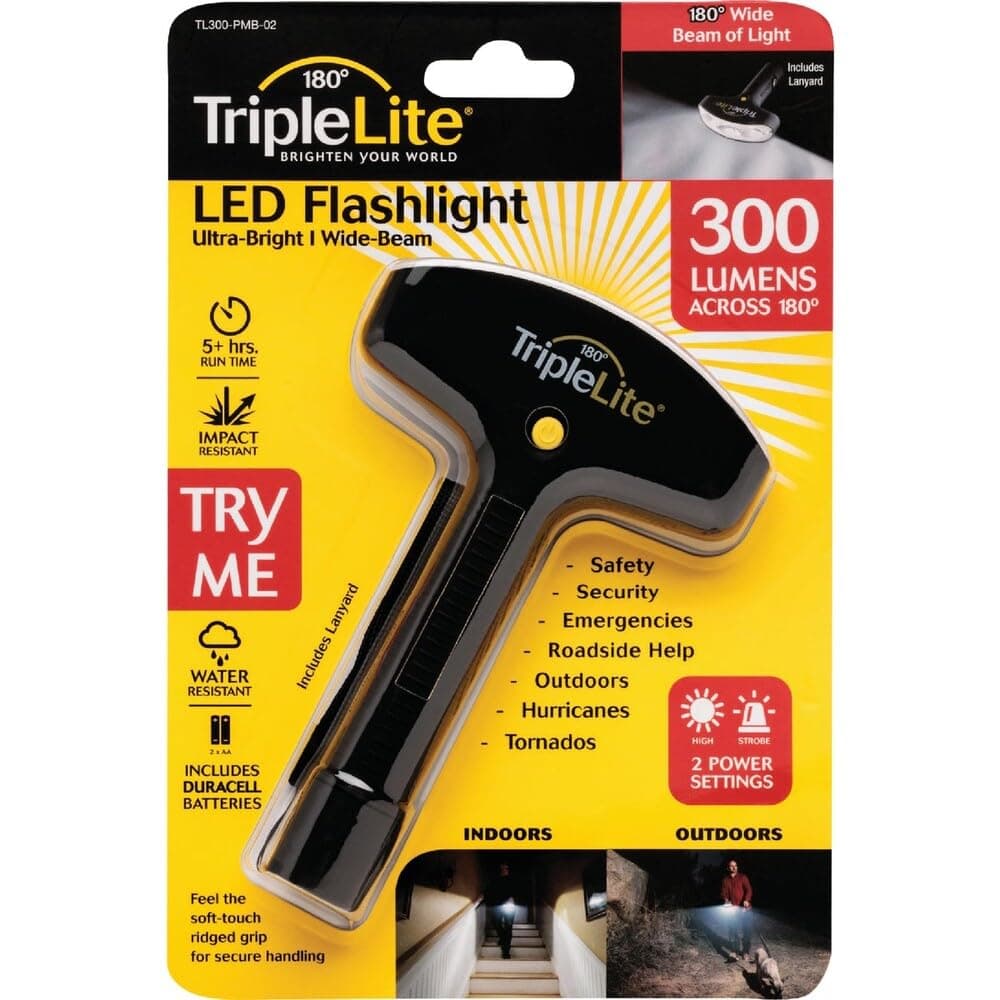 TripleLite 330 lm Black LED Flashlight AA Battery