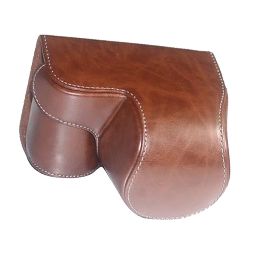 Smartstar PU Leather Compact Digital Camera Gadget Bag for Sony A6000 with 16-50mm- Coffee