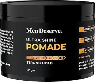 Hair Pomade for Men (100g) | Strong Hold and Wet Look | Paraben, Sulphate, and Petroleum Jelly Free | Enriched with Rosemary Leaf Extract and Vitamin E Oil | Water Based