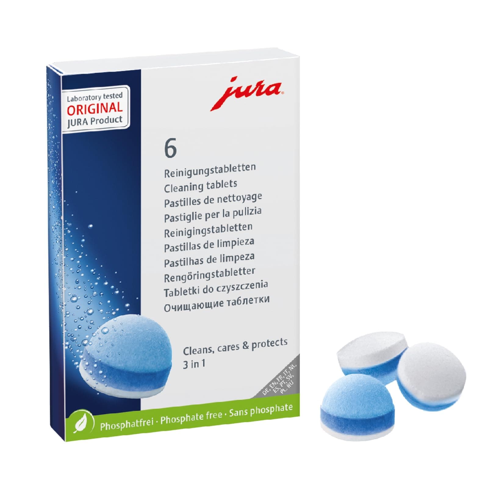 Jura 24225-3-phase cleaning tablets, blue