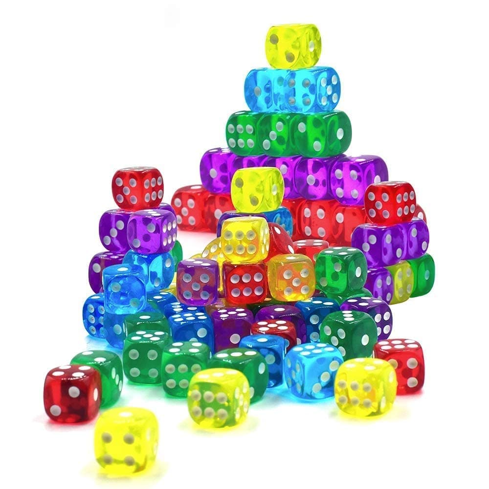 42 PCS Game Dice Creative Acrylic Dice 6-Sided Dice for Party Game