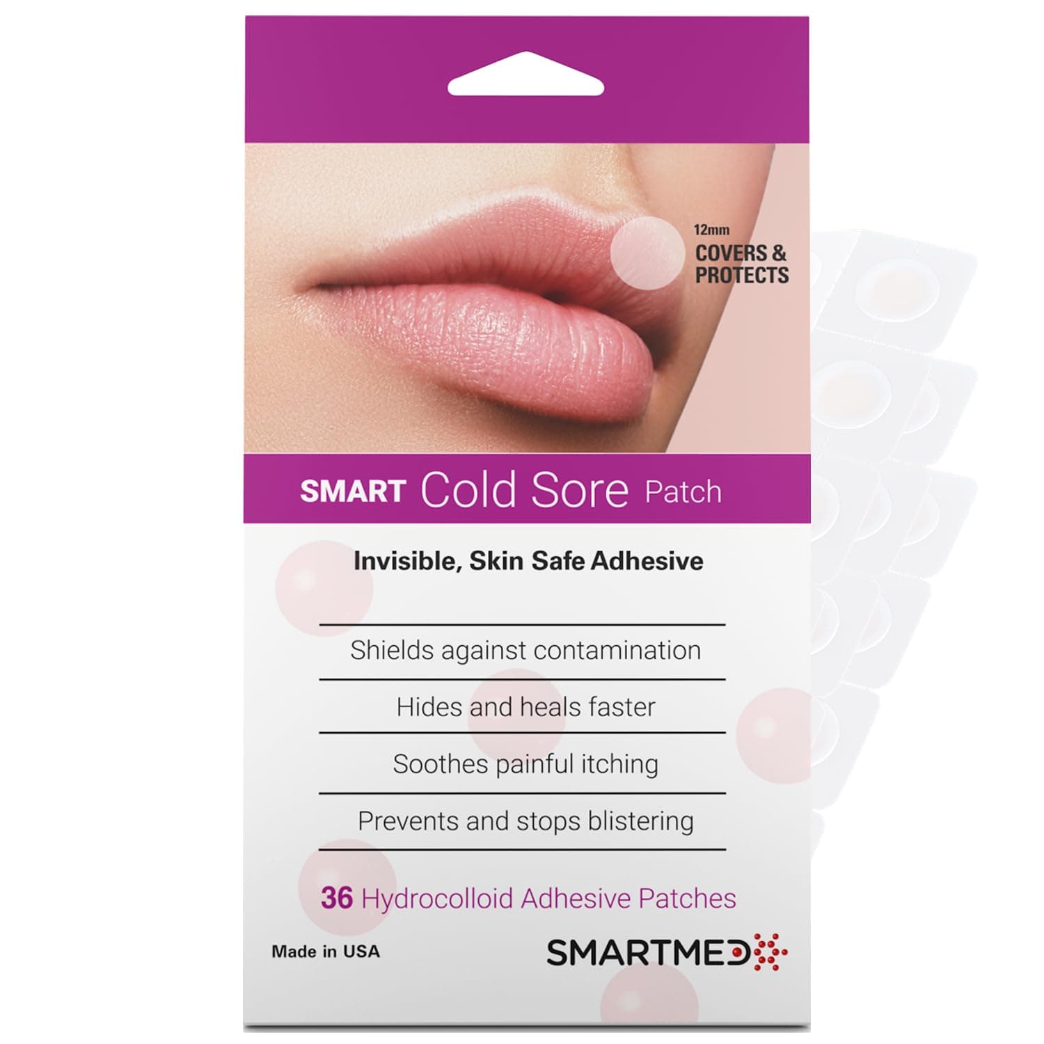SMARTMED Smart Cold Sore Treatment Patch 36 ct | Soothe Itching and Burning |...