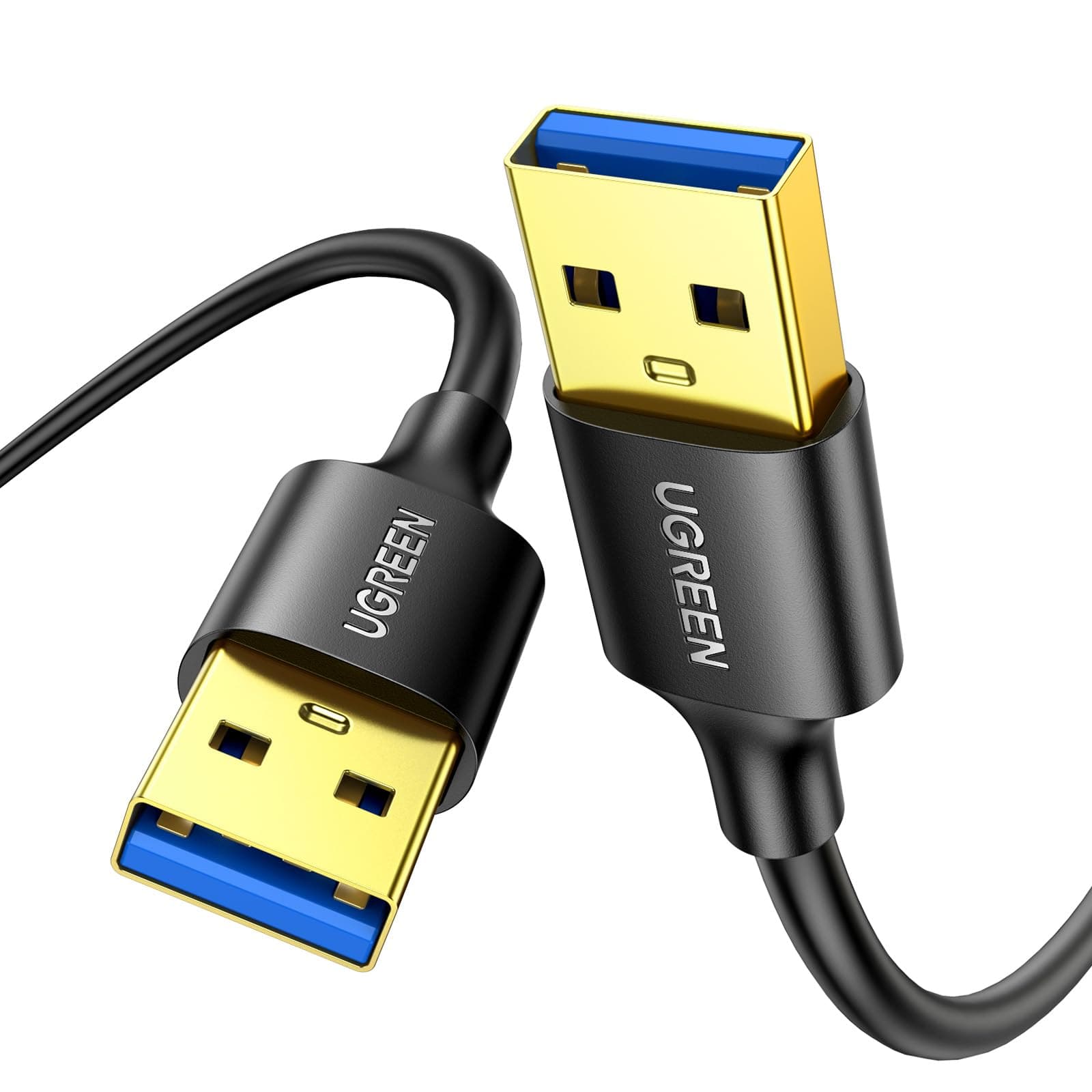 UGREEN USB 3.0 A to A Cable Type A Male to Male Cable Cord for Data Transfer Hard Drive Enclosures, Printers, Modems, Cameras（1Meter）
