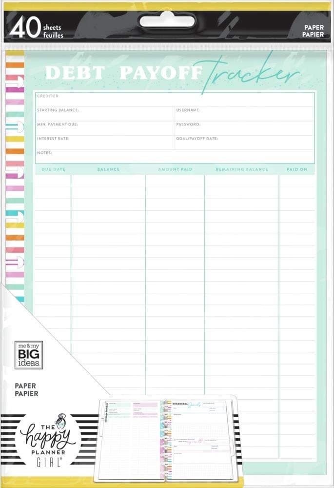 The Happy PlannerMAMBI Fill Classic Debt Tracker