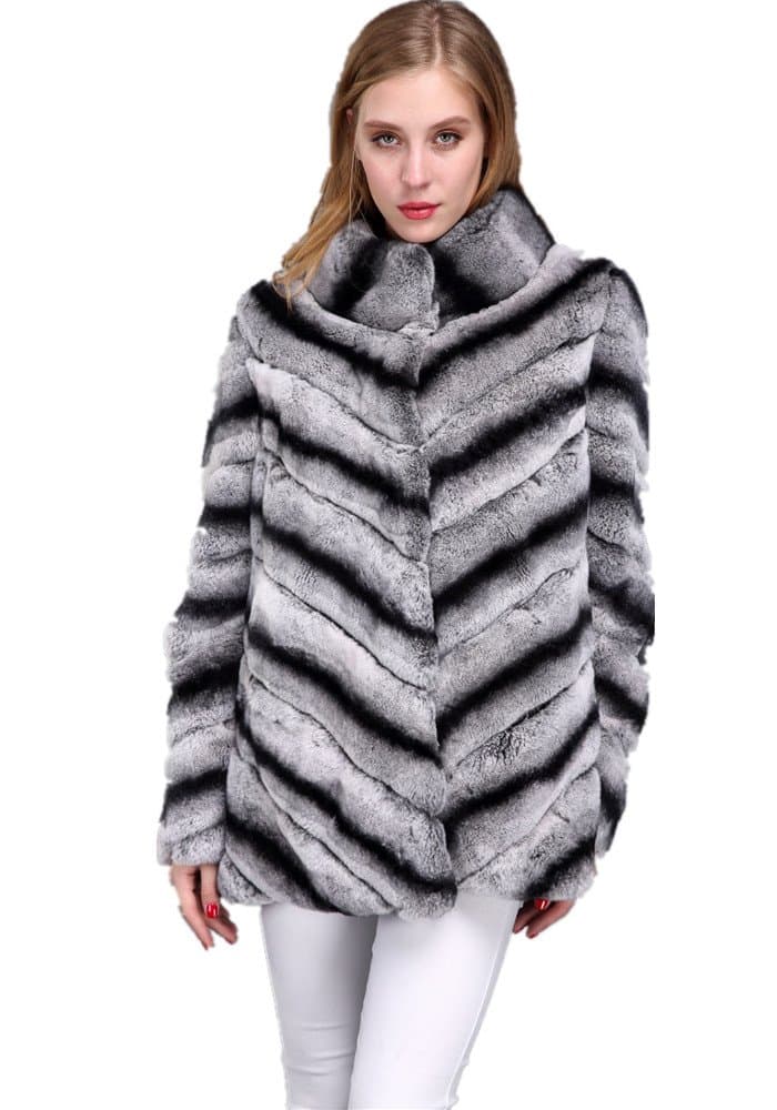 LVCOMEFFGenuine rex Rabbit Fur Coat 1706026