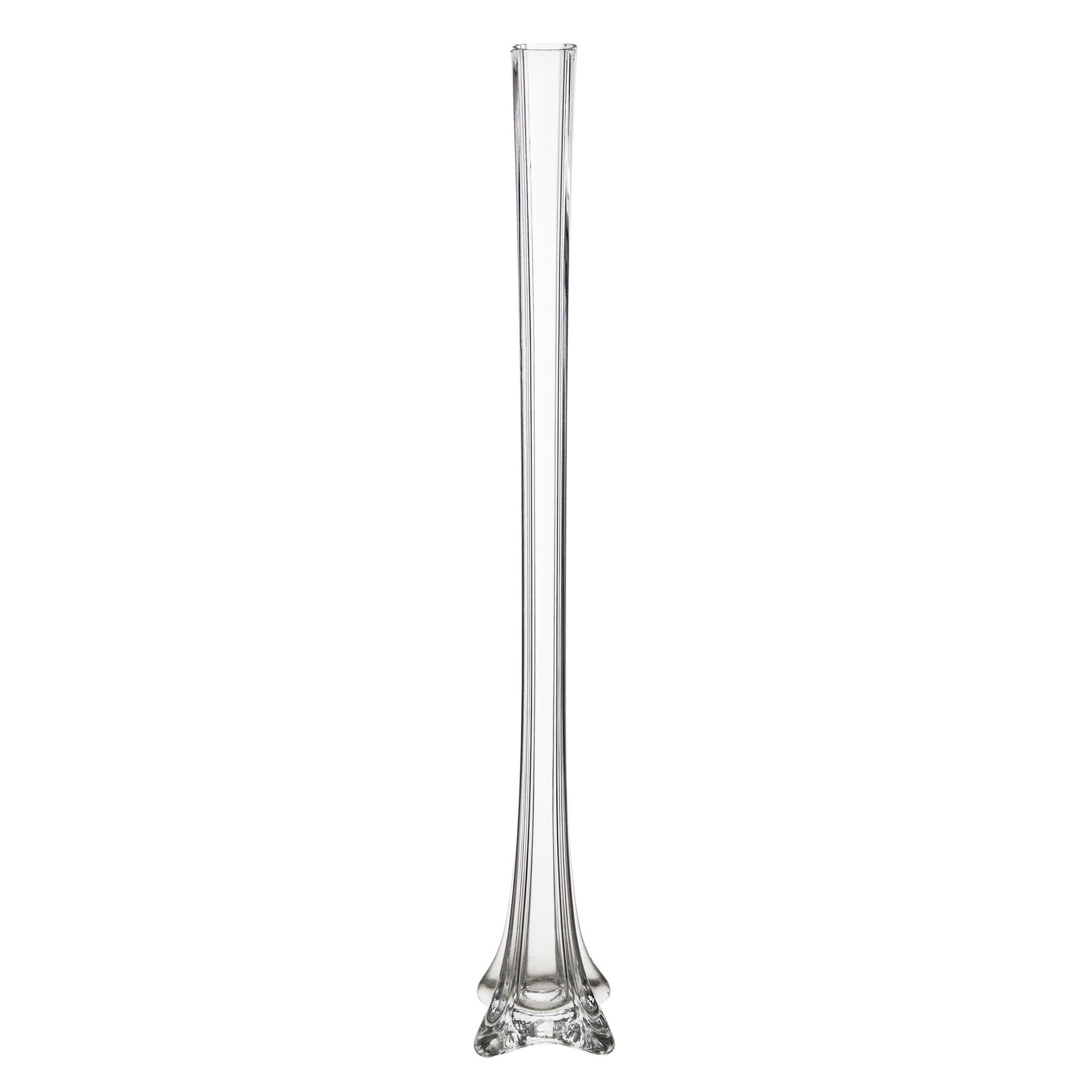 Eiffel Tower Vase 1.5 Inch x 28 Inch, Decorative Clear Glass with Sturdy Base, Wedding Centerpieces, Flower Bouquets, Home Décor, Celebrations, Parties, Event Planning, Arts & Crafts