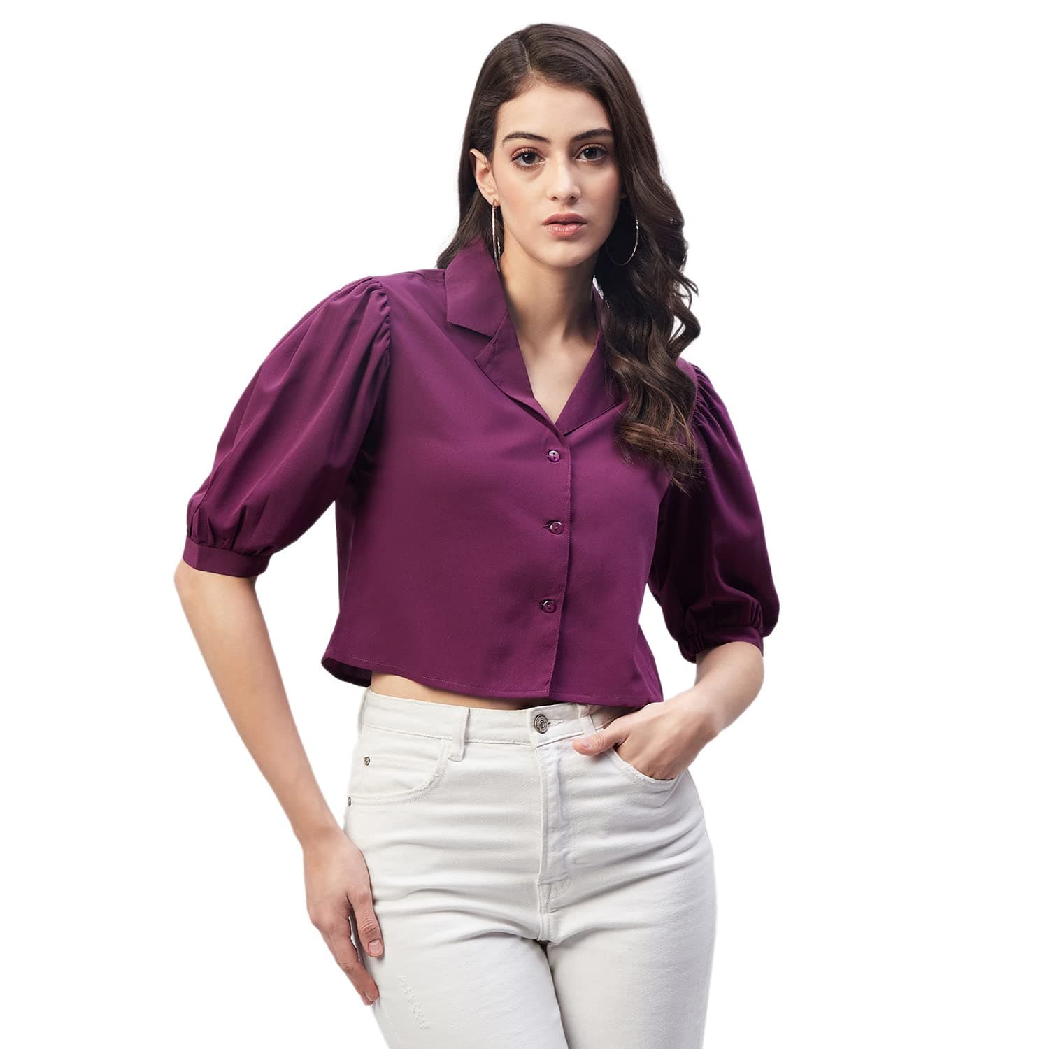 Carlton LondonWomen's Solid Slim Fit Blouse