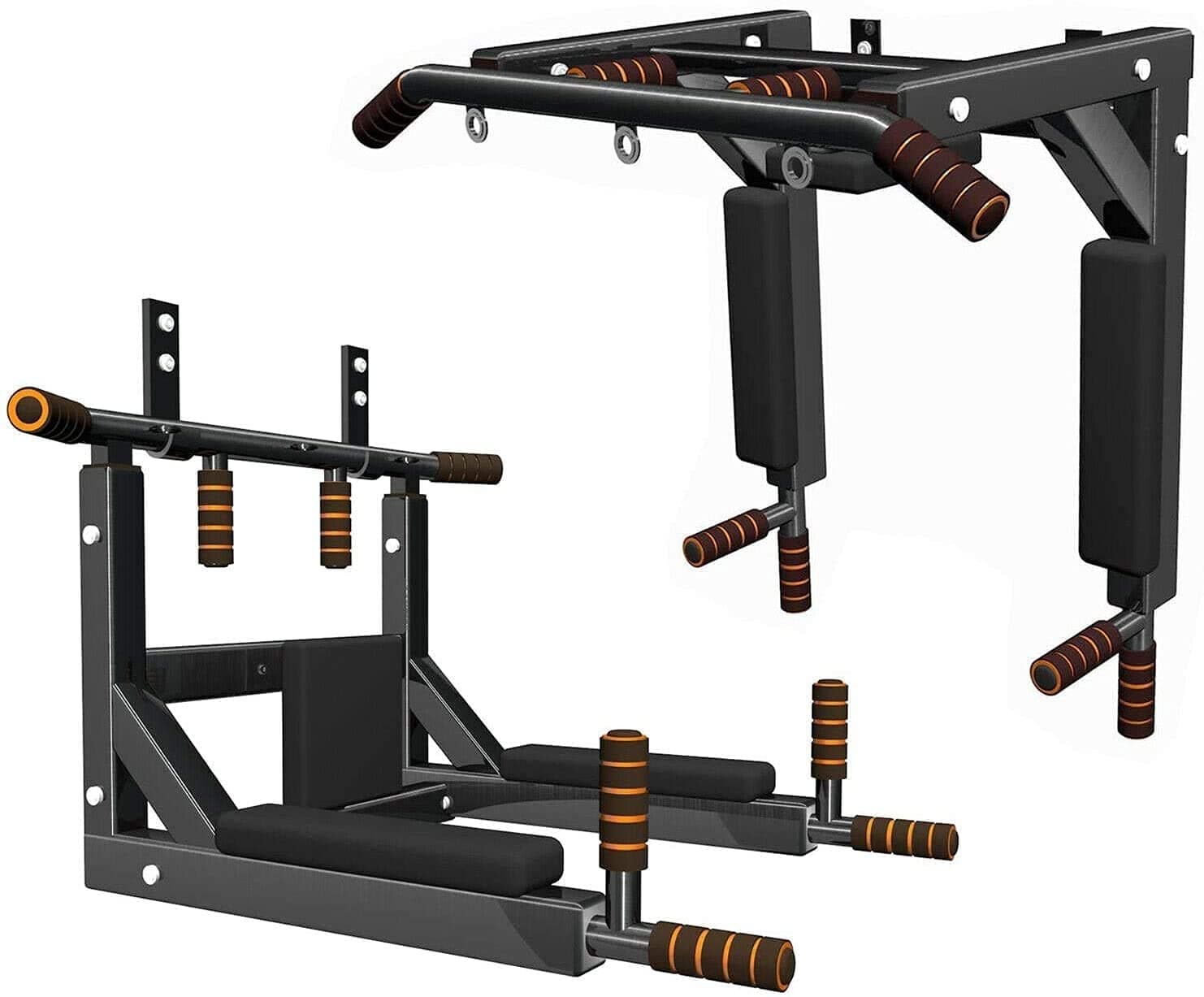 Max Strength - Multifunctional Wall Mounted Horizontal Bar Wall Mounted Pull Up Bar Chin Up,Power Tower Pull Up Dip Station Home Gym Exercise Bar Equipment Power Rack