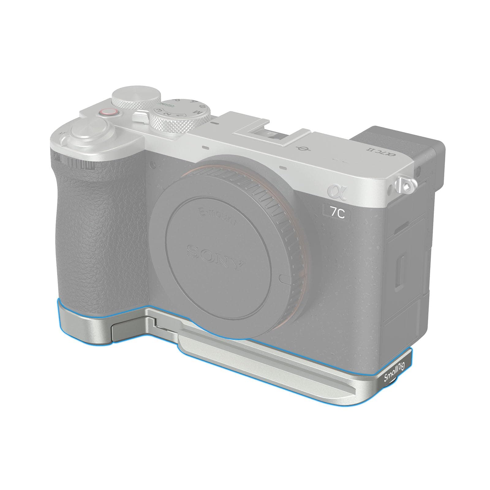 SmallRig Base Plate for Sony A7C II/A7CR, Bottom Mount Plate (Silver) with Built-in Quick-Release Plate for Arca, QD Socket, Strap Slot, 1/4"-20 and 3/8"-16 Threaded Hole - 4439