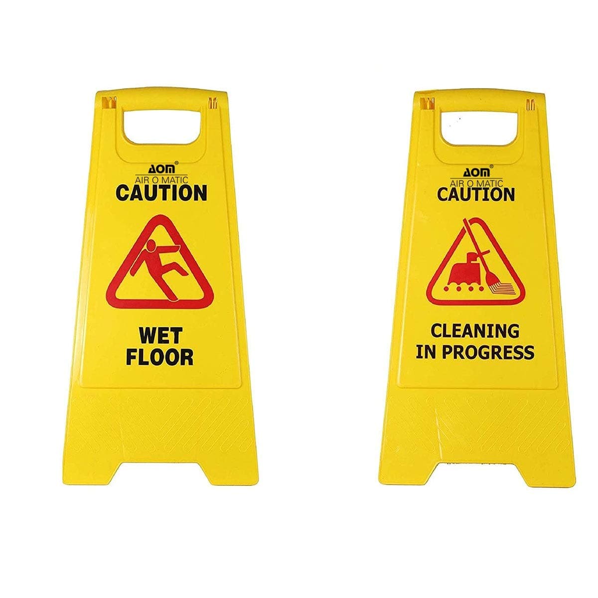 Plastic Caution Standing Board (PACK Of 2 Pcs Sign Board, Wet Floor And Cleaning in Progress Sign Board)