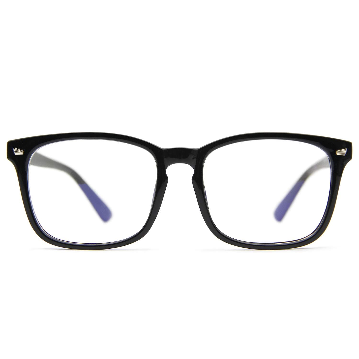 Blue Light Blocking Glasses, Anti Eye Strain Headache (Sleep Better),Computer Reading Glasses UV400 Transparent Lens (Black)
