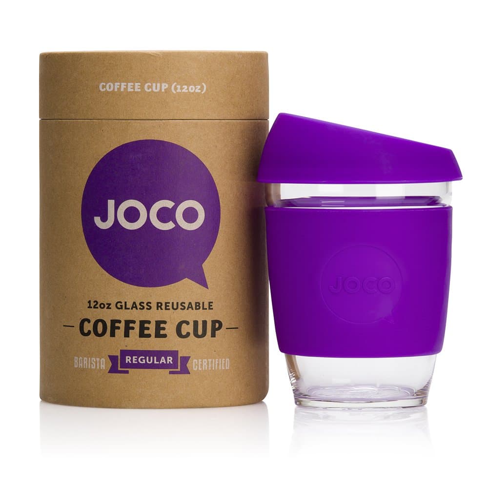JOCO Glass Reusable 12oz Coffee Cup (Purple)