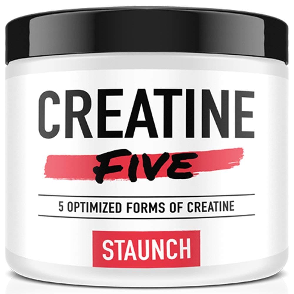 Staunch Creatine Five Creatine Powder (Unflavored) 50 Servings - Creatine Monohydrate, MagnaPower, Tri-Creatine Malate, Creatine Pyruvate, and Creatine Anhydrous