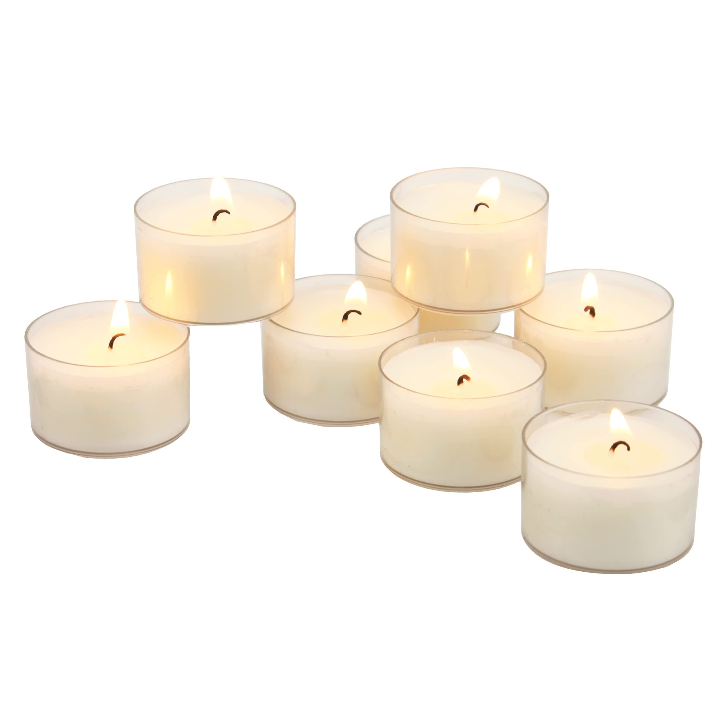 96 Pack Unscented 6 to 7 Hour Clear Cup Tea Light Candles