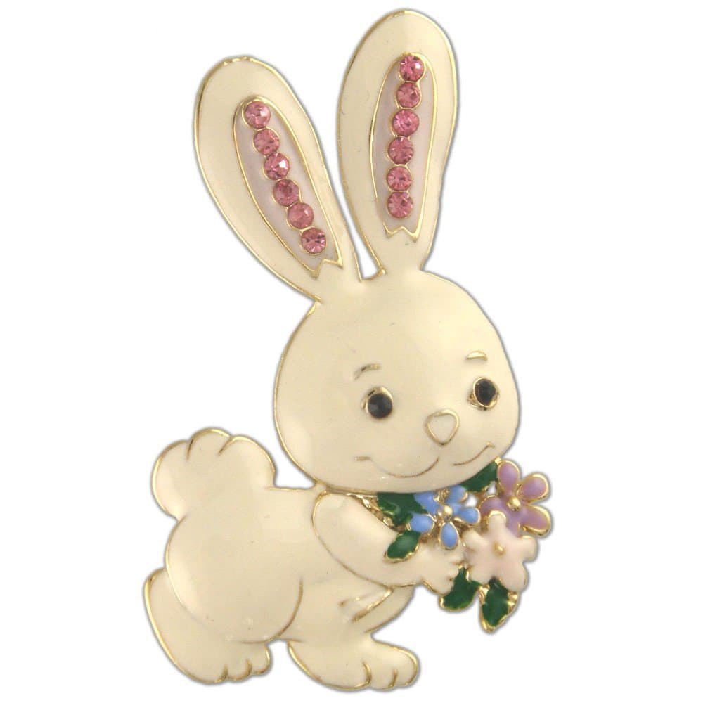 Crystal Rhinestone Rabbit Easter PIN Brooch Made with Swarovski Elements