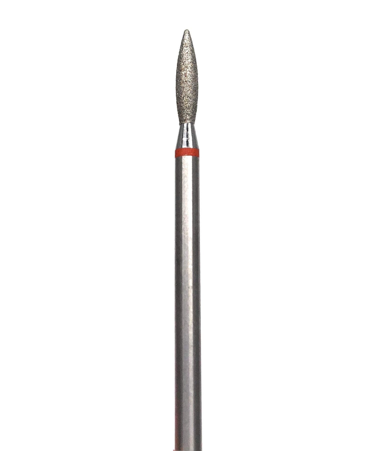NashlyNails E-File Nail Drill bit for Manicure and Pedicure, Russian Electric File bits, Diamond, Flame (Drop) with a Rounded tip 023, Soft grit, Non Painful Efile