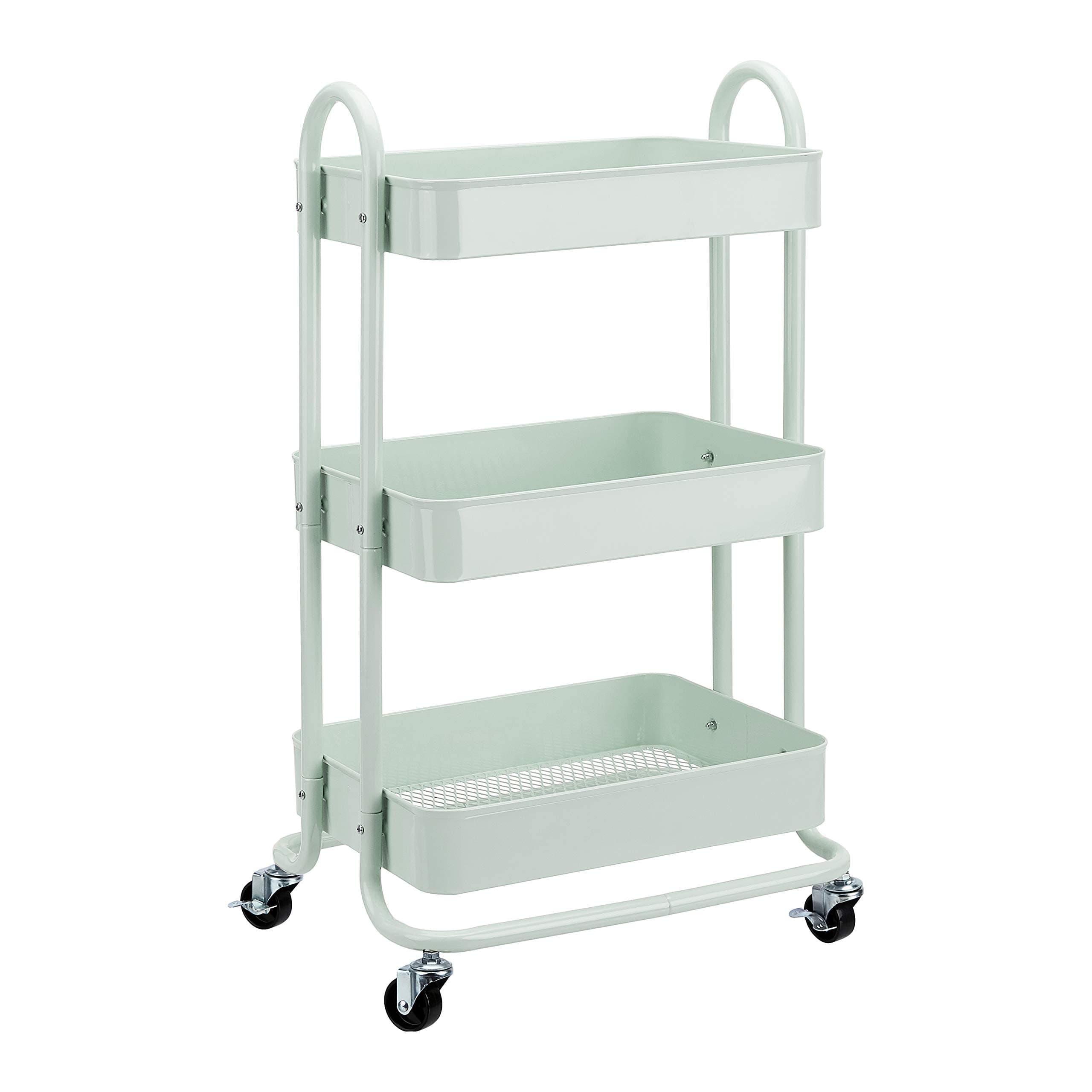 3-Tier Rolling Utility or Kitchen Cart - Mint Green