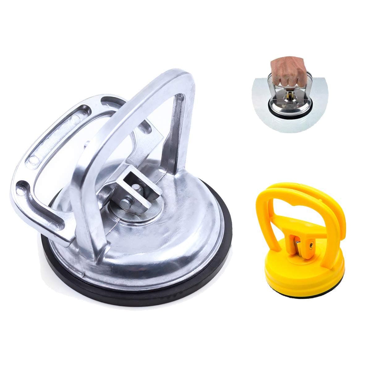 Upgrade Aluminum Suction Cup Dent Puller Car Handle Lifter 5", Bodywork Panel Remover Tool Handle, Dent Remover Heavy Duty Glass Lifting Kit for Car Truck Mirror Screen, Sucker 2.2" for Free