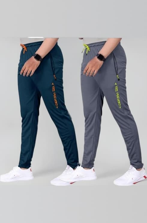 Men Combo Track Pant with Lycra Elastic Jogger Suitable for Active Wear, Jogger Yoga Wear, Sports (Pack of 2)