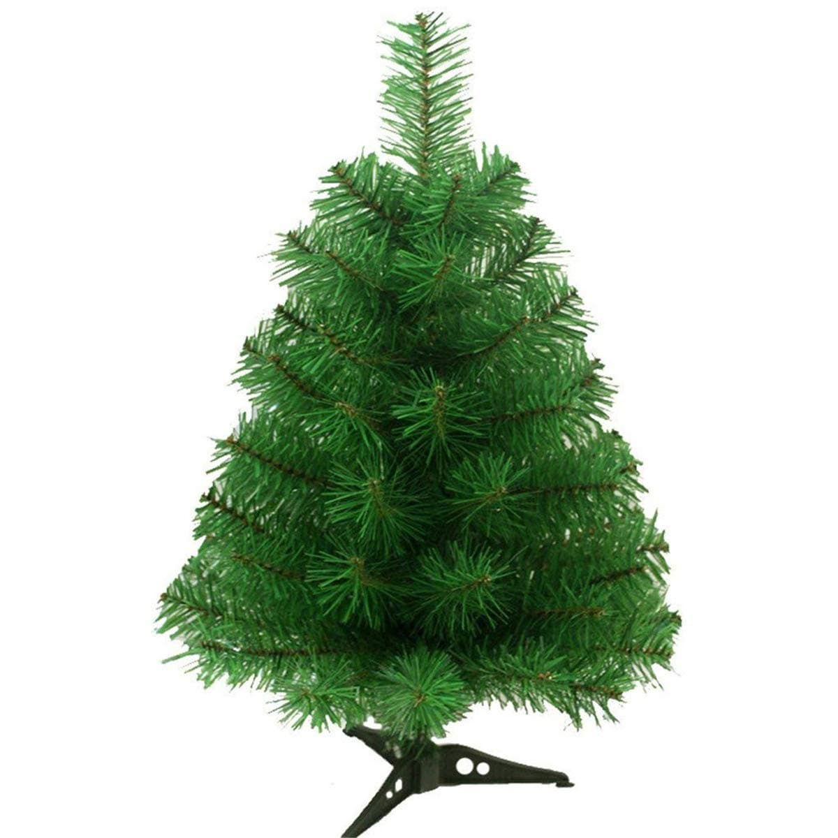 Fouriding2ft (60cm) Christmas Tree Artificial Xmas Pine Trees with PVC Leg Stand Base Home Office Holiday Decoration (Green)