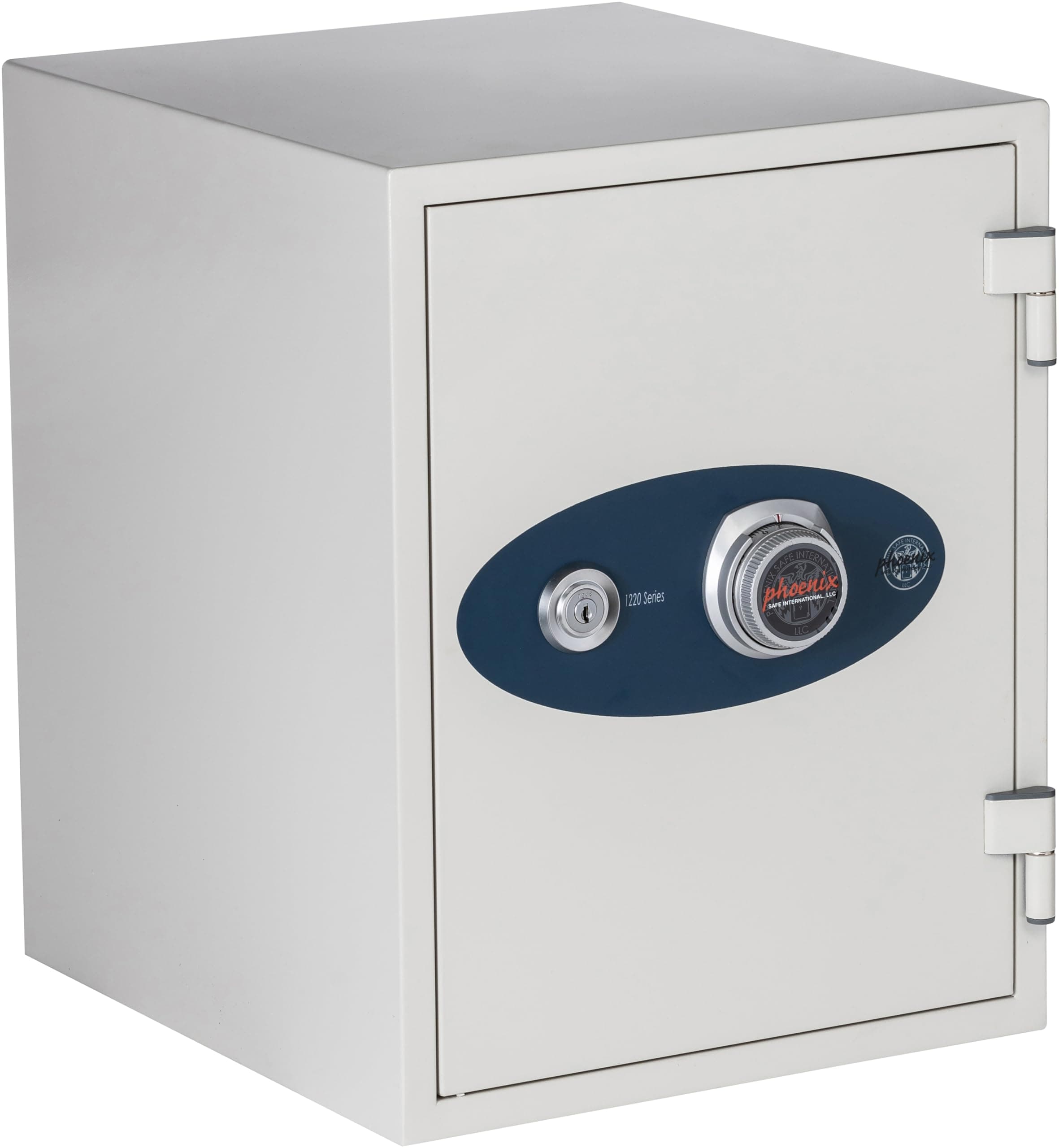 Phoenix Safe Olympian 1-Hour Fire Rated Fireproof Safe - Dual Control Dial and Key Lock - Bolt-Down Kit Included - For Home or Office 1.3 cu ft, Off-White Finish, Model 1223