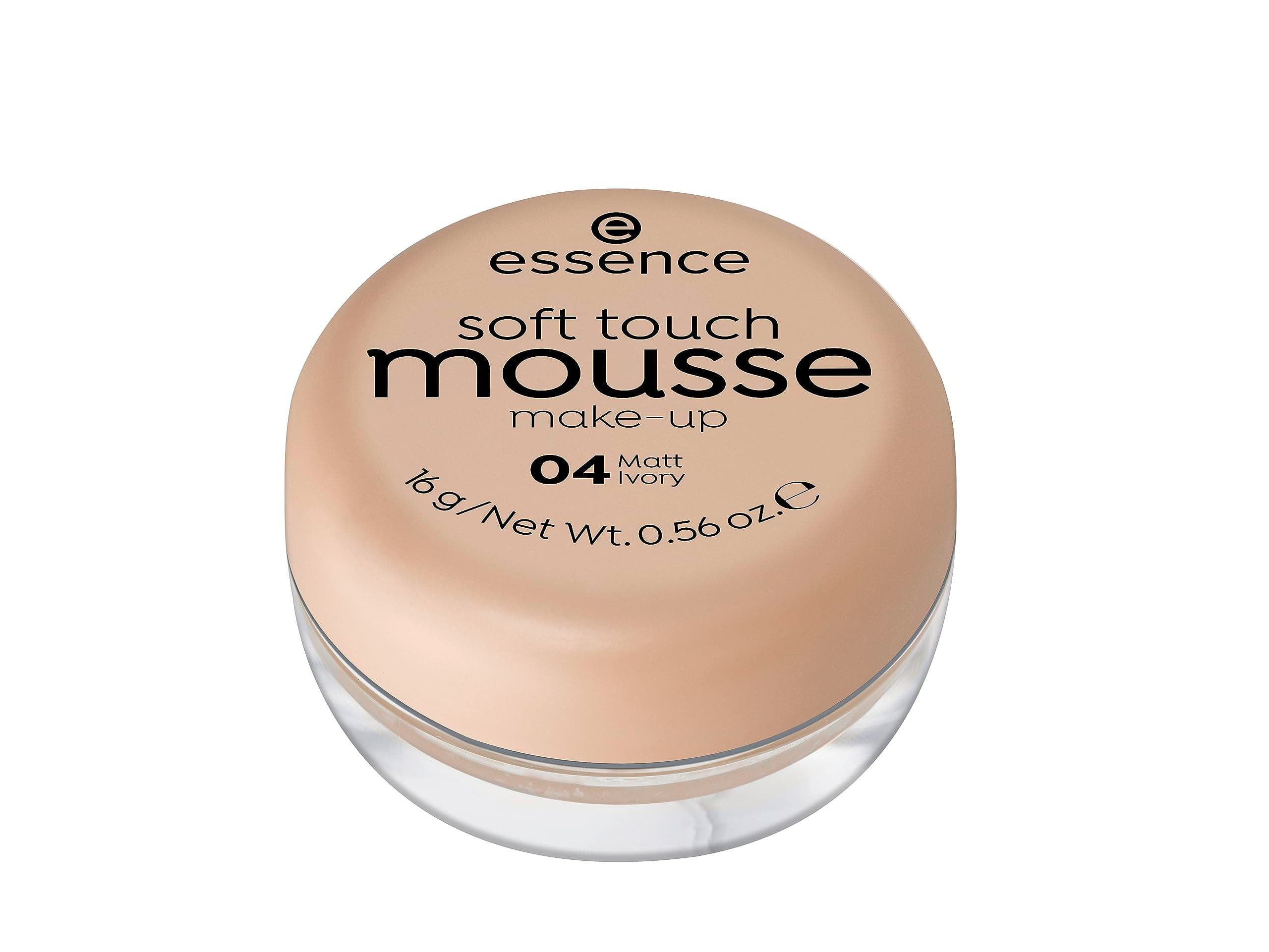 Soft Touch Mousse Make-Up, Foundation, No. 04 Matt Ivory, Nude for Combination Skin, for Blemished Skin, Matte, Vegan, Perfume, Alcohol-Free (16 g)