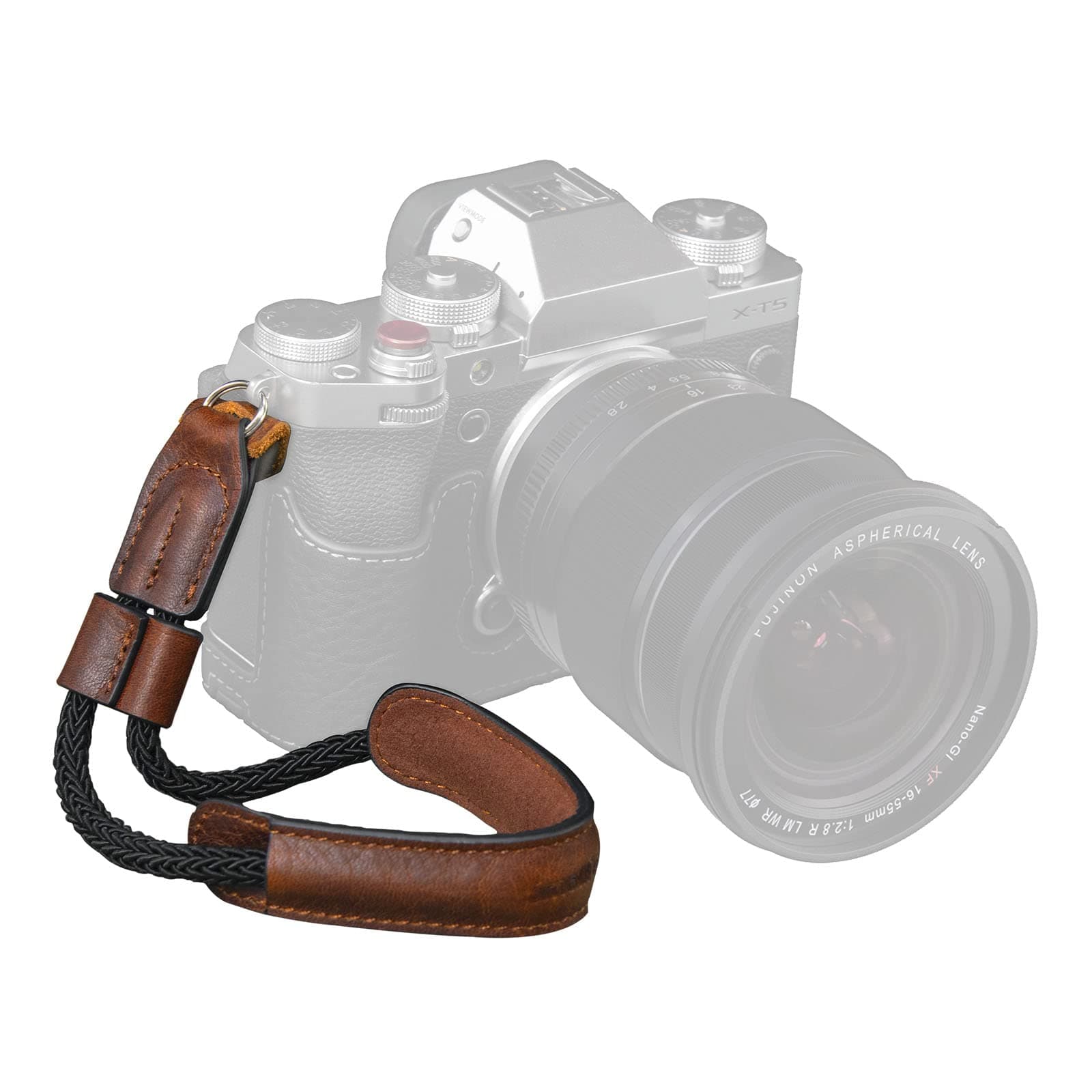 SMALLRIG Camera Wrist Strap, Vintage Leather Camera Hand Strap for DSLR SLR Mirrorless, Adjustable Safety for Fujifilm X-T5 X-T4 X-T3 X-T30 X-E4 X100V and Other Compact Cameras, Brown - 3926