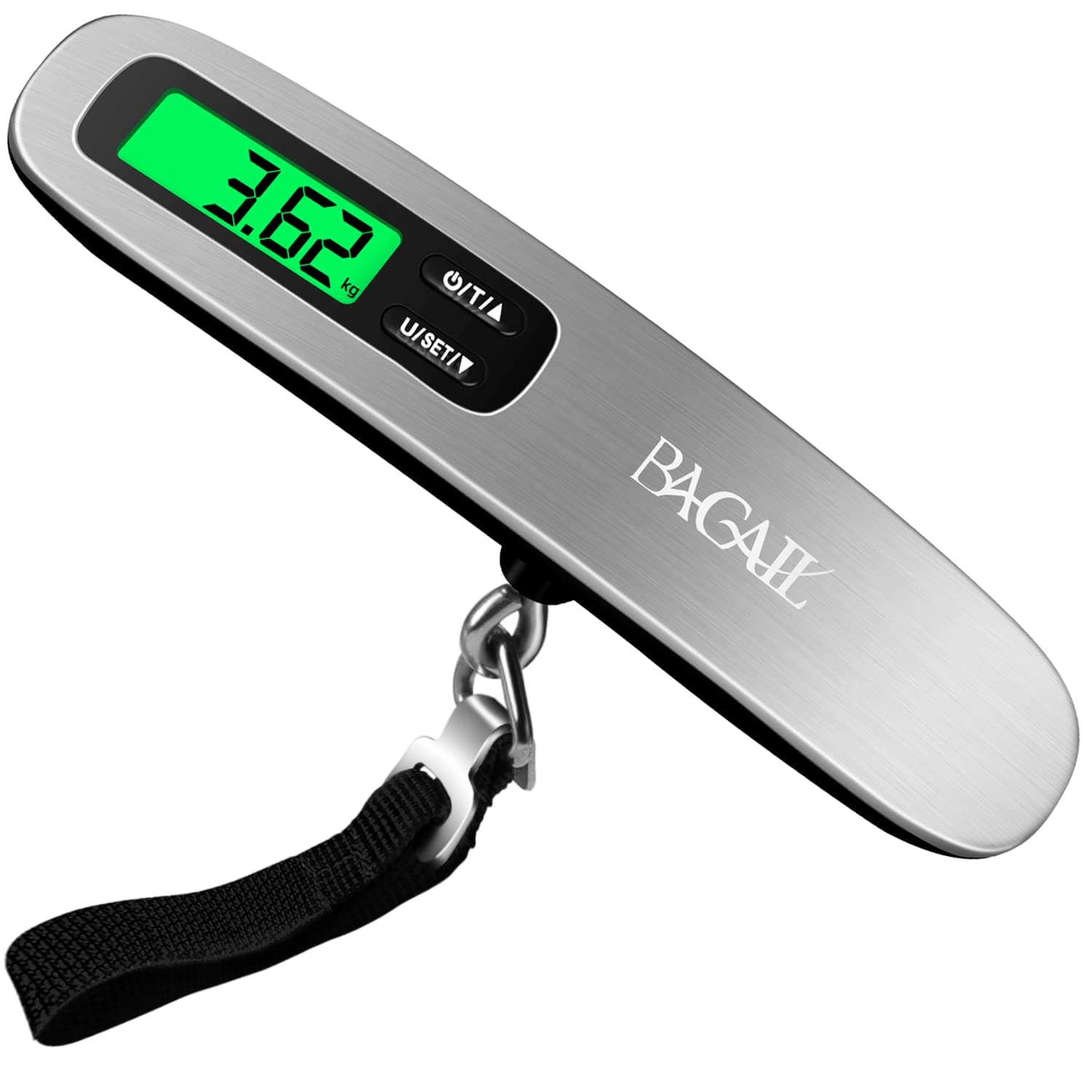 Digital Luggage Scale, 110lbs Hanging Baggage Scale with Backlit LCD Display, Portable Suitcase Weighing Scale, Travel Luggage Weight Scale with Hook, Strong Straps for Travelers