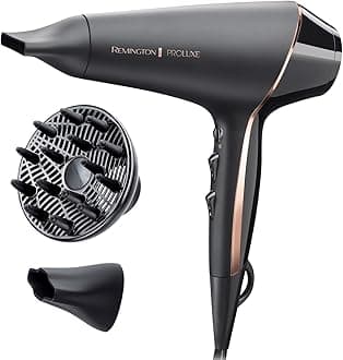 PROluxe Midnight Hair Dryer (OPTIheat Technology for Long-Lasting Results, Ionic Conditioning for Frizz Free Hair, Diffuser, 2 Concentrators, Powerful, Professional, 2400W, Black) AC9140B
