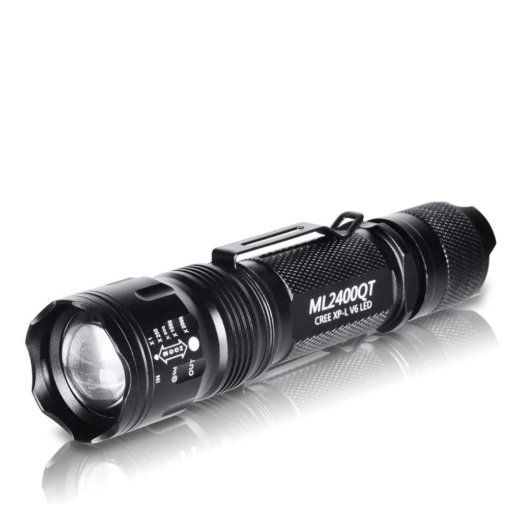 2400 Quantum 1300Lumen led Powered Tactical flash light - REAL HARD-Anodizing, 5 modes, adustable focus, water resistant for camping/hiking/emergency/hunting/backpacking/cycling/fishing