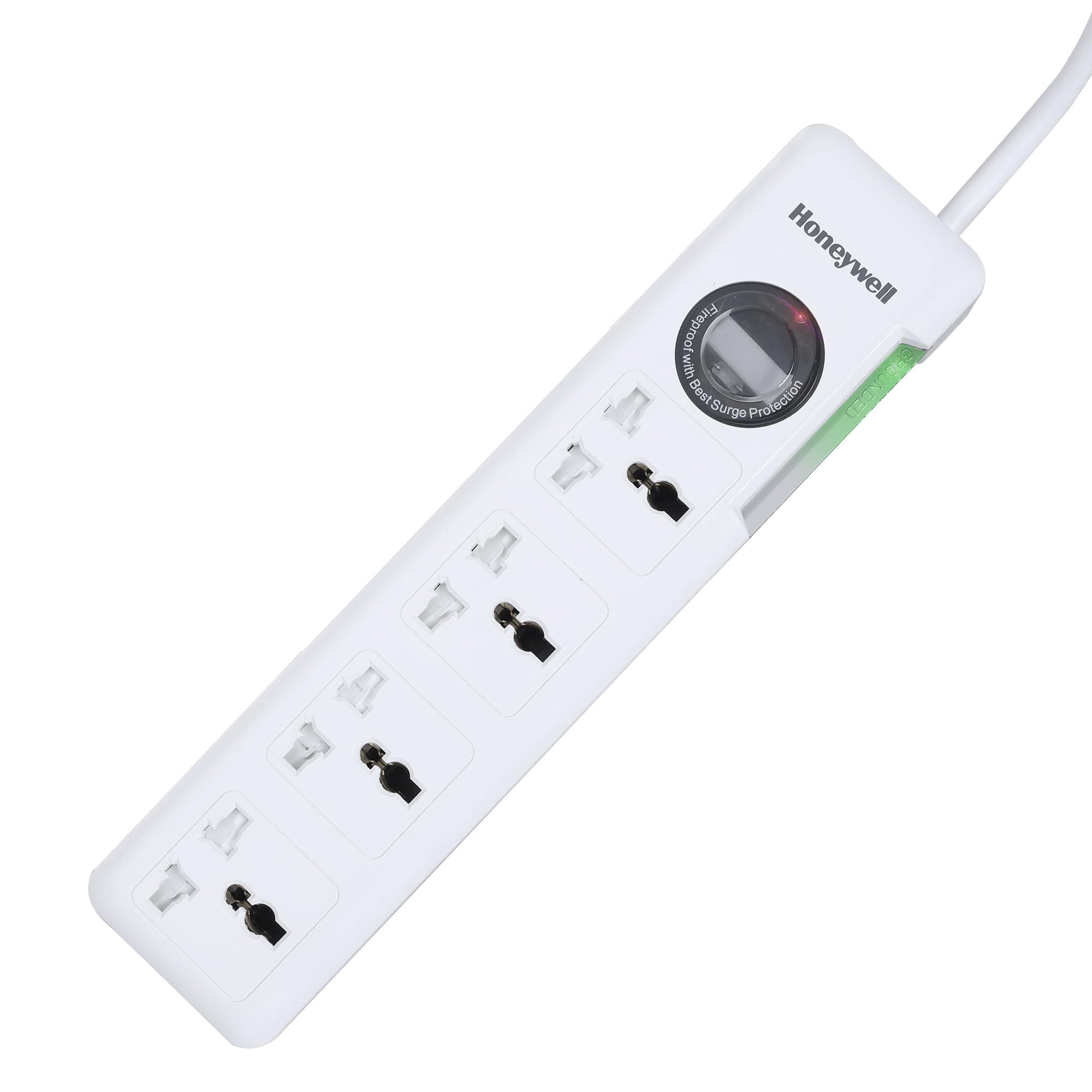 Surge Protector/Spike Guard/power Extension/Power Strip, Master Switch, 4 Universal Sockets, 12000Amp,1.5 Mtr Cord, Device Secure Warranty,X3 Fireproof MOV tech,3 Years Manufacturer Warranty