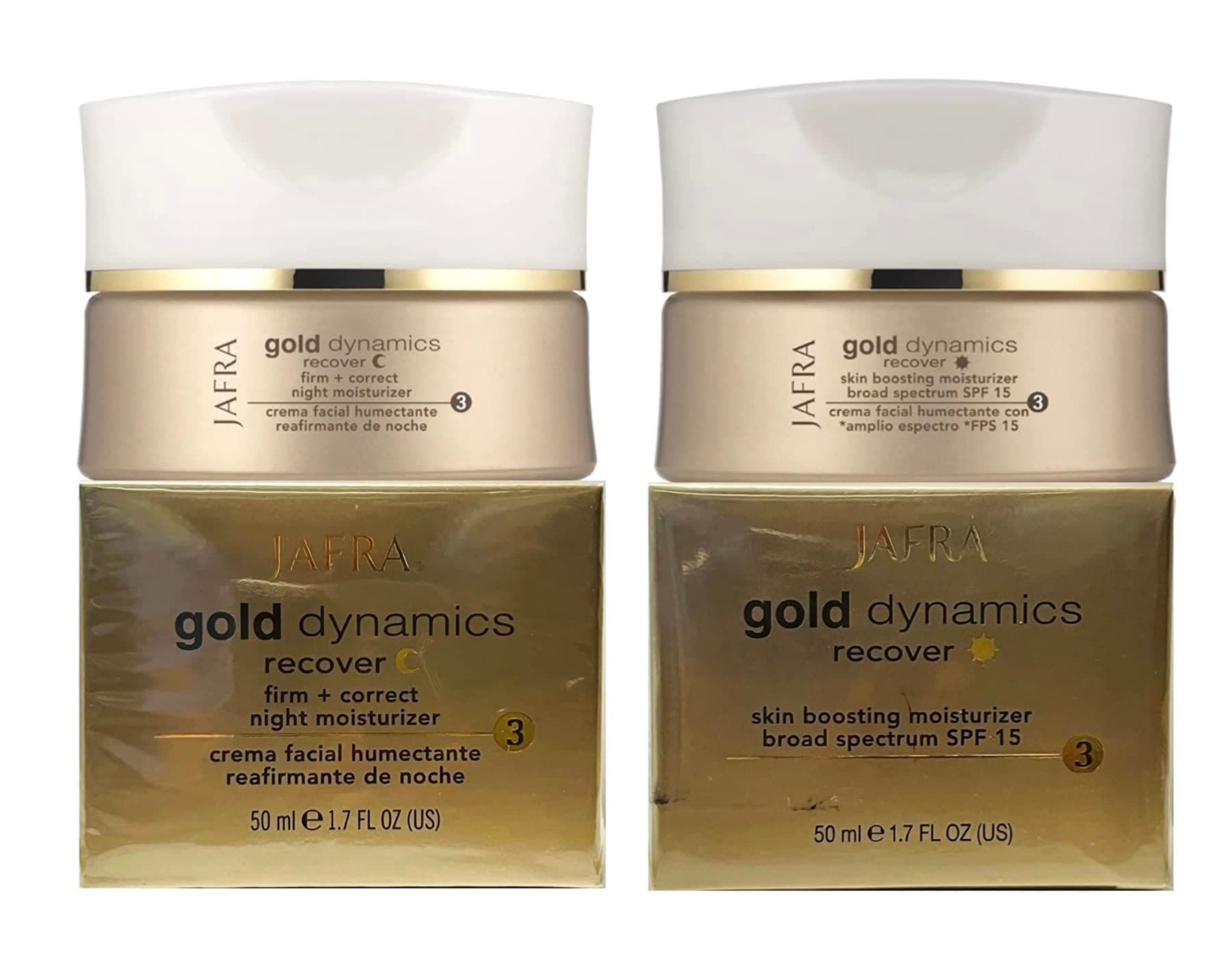 JAFRAGold Dynamics Skin Boosting Moisturizer Broad Spectrum SPF 15, Gold Dynamics Firm + Correct Night Moisturizer