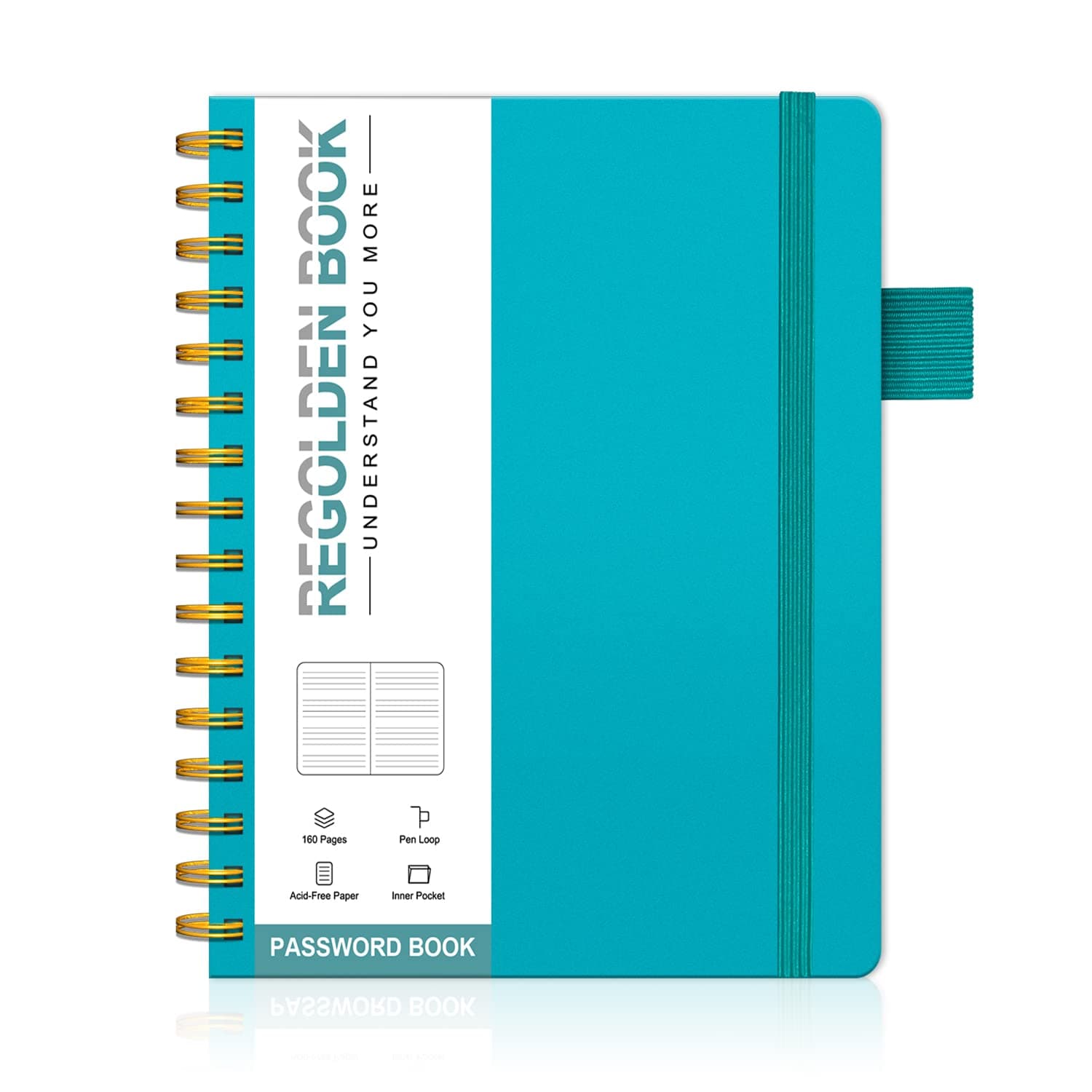 Password Book with Alphabetical Tabs, Internet Address & Password Keeper Logbook, Hardcover Password Notebook Organizer for Computer & Website Logins,Pen Loop,Pocket, Pocket Sized,160 pages(4.6x5.9”)