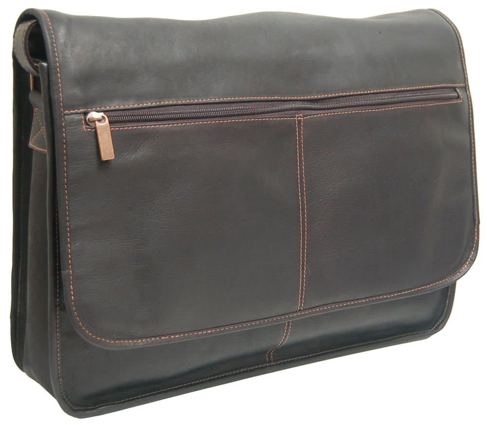 Vaquetta Leather Laptop Messenger Bag - Caf‚