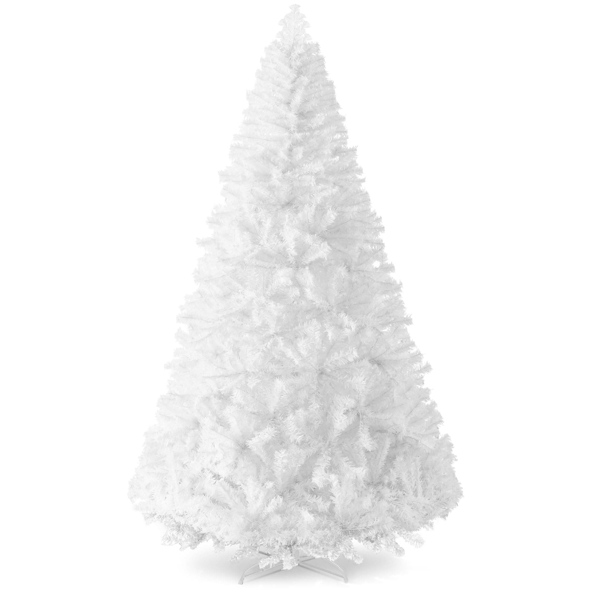 Best Choice Products Artificial Christmas Tree, 4.5ft Premium Unlit Pine Design, Dense Branches Realistic Holiday Décor​ w/Easy Assembly - White
