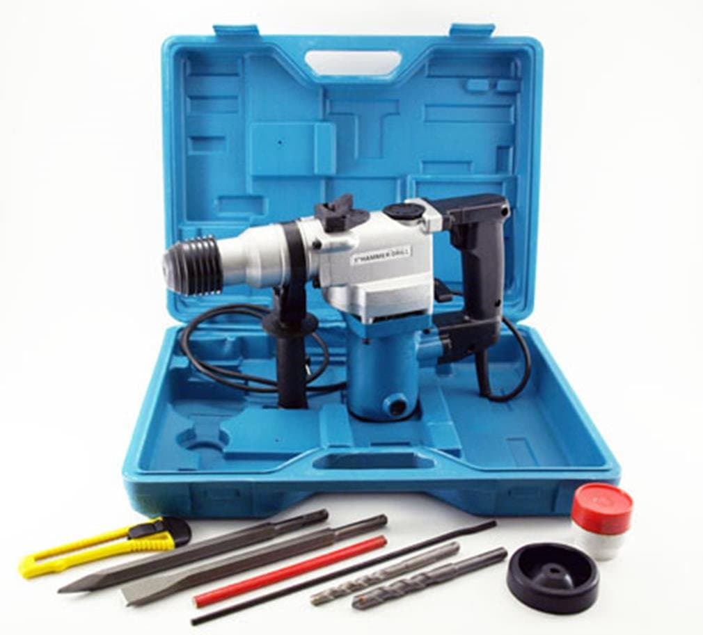 Heavy-Duty 3-Function 1" Impact Hammer Drill, SDS-Plus Bits, Chisels
