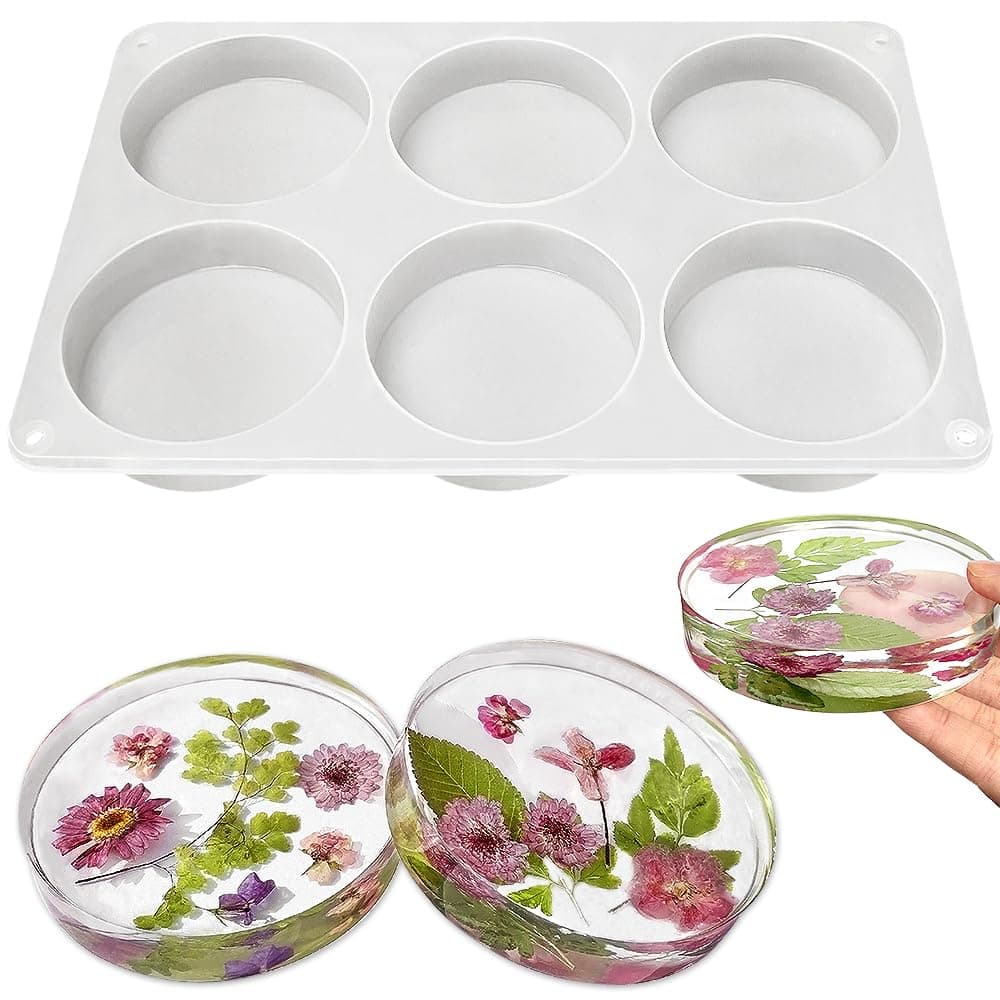RESINWORLD 6-Cavity Deep Round Coaster Molds