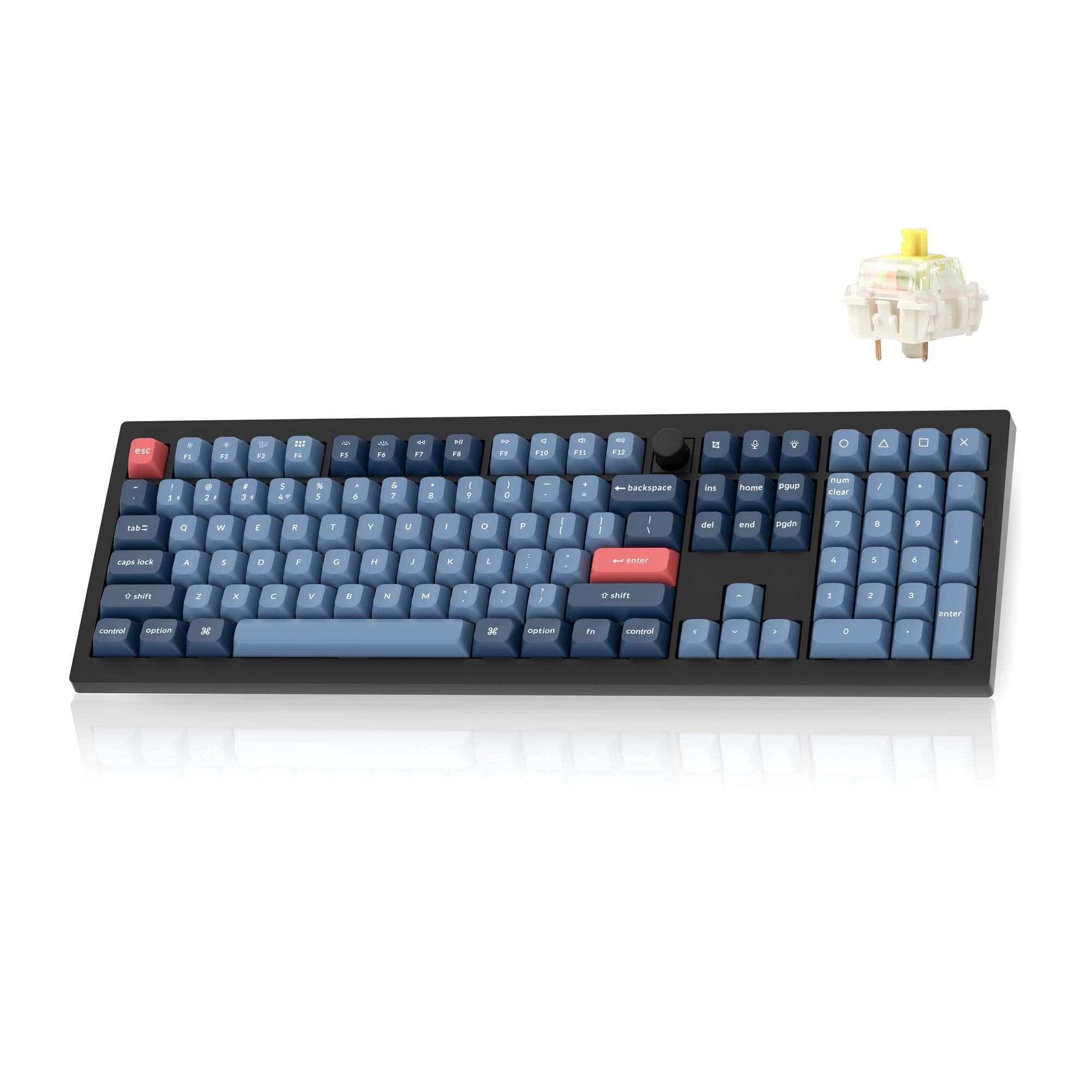 V6 Max Wireless Custom Mechanical Keyboard, 2.4 GHz Bluetooth QMK Full-Size Layout RGB with Hot-swappable Gateron Banana Switch Compatible with Mac Windows Linux