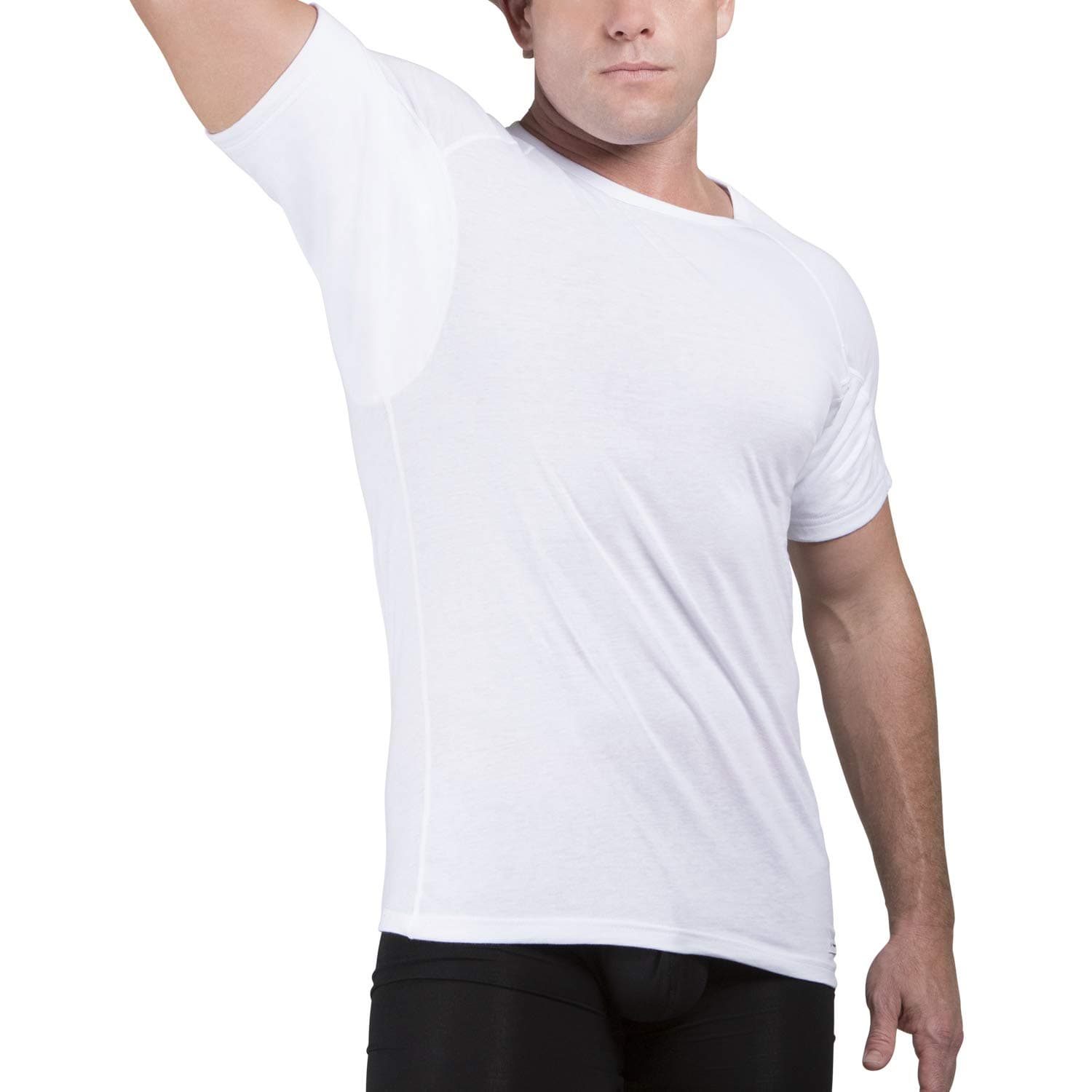- Sweatproof Undershirt for Men | Crew Neck Cotton | Classic Fit T Shirt with Sweat Pads | Odor Resistant | Blocks Sweat