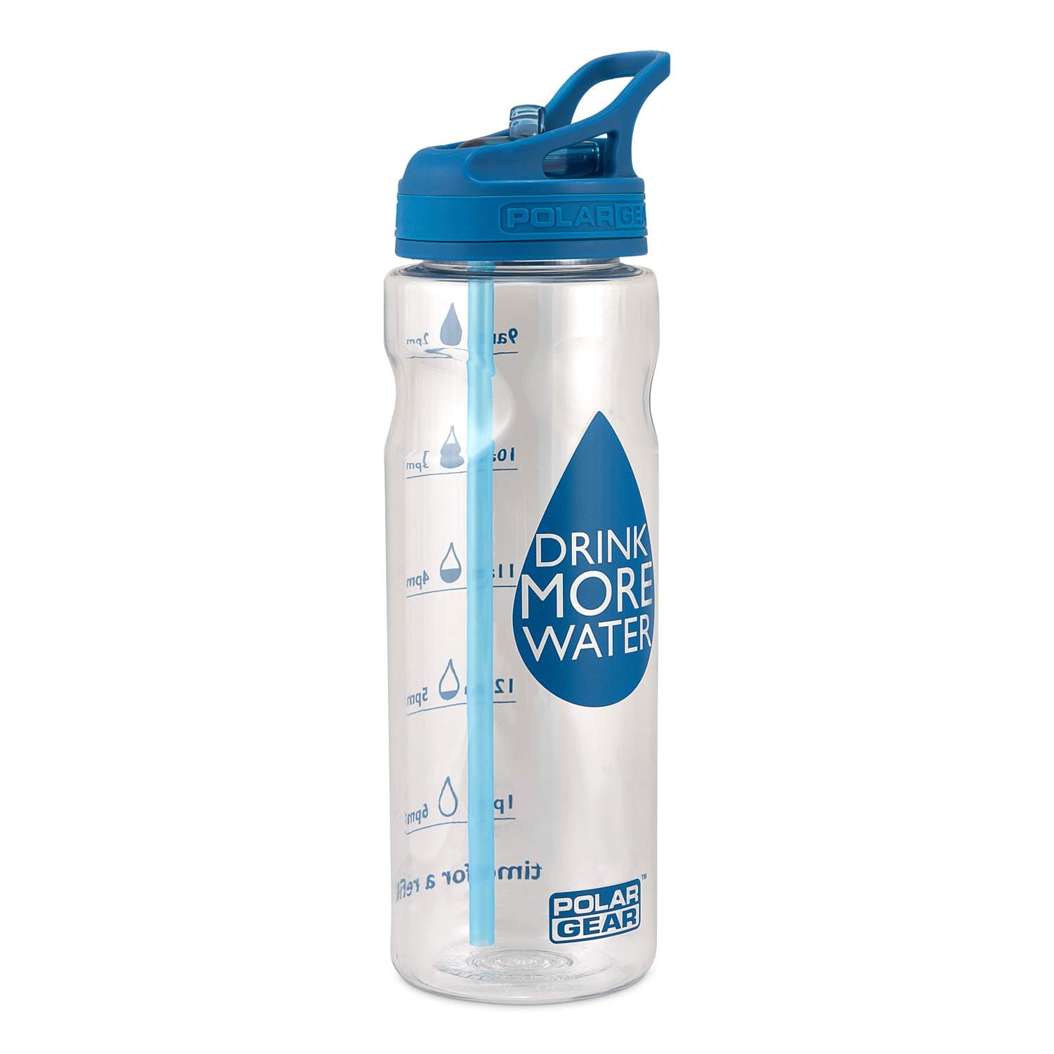 Water Tracker Bottle – Measure Hydration & Set Drinking Goals At Home Or On The Go – Leakproof, BPA Free & Dishwasher Safe – with Straw – for The Gym/Car & Outdoors – Blue, 750ml