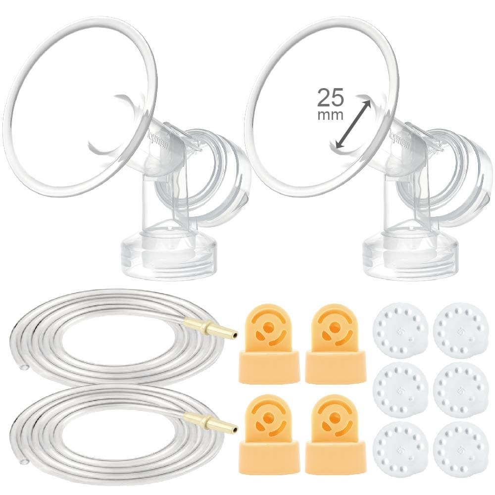 Breast Pump Kit Compatible with Medela Pump in Style Advanced Breast Pumps;2 Breastshields (one-piece, 25mm), 4 Valve, 6 Membrane, & 2 Pump-in-Style Tubing Can Replace Medela Pumpin Style Valve