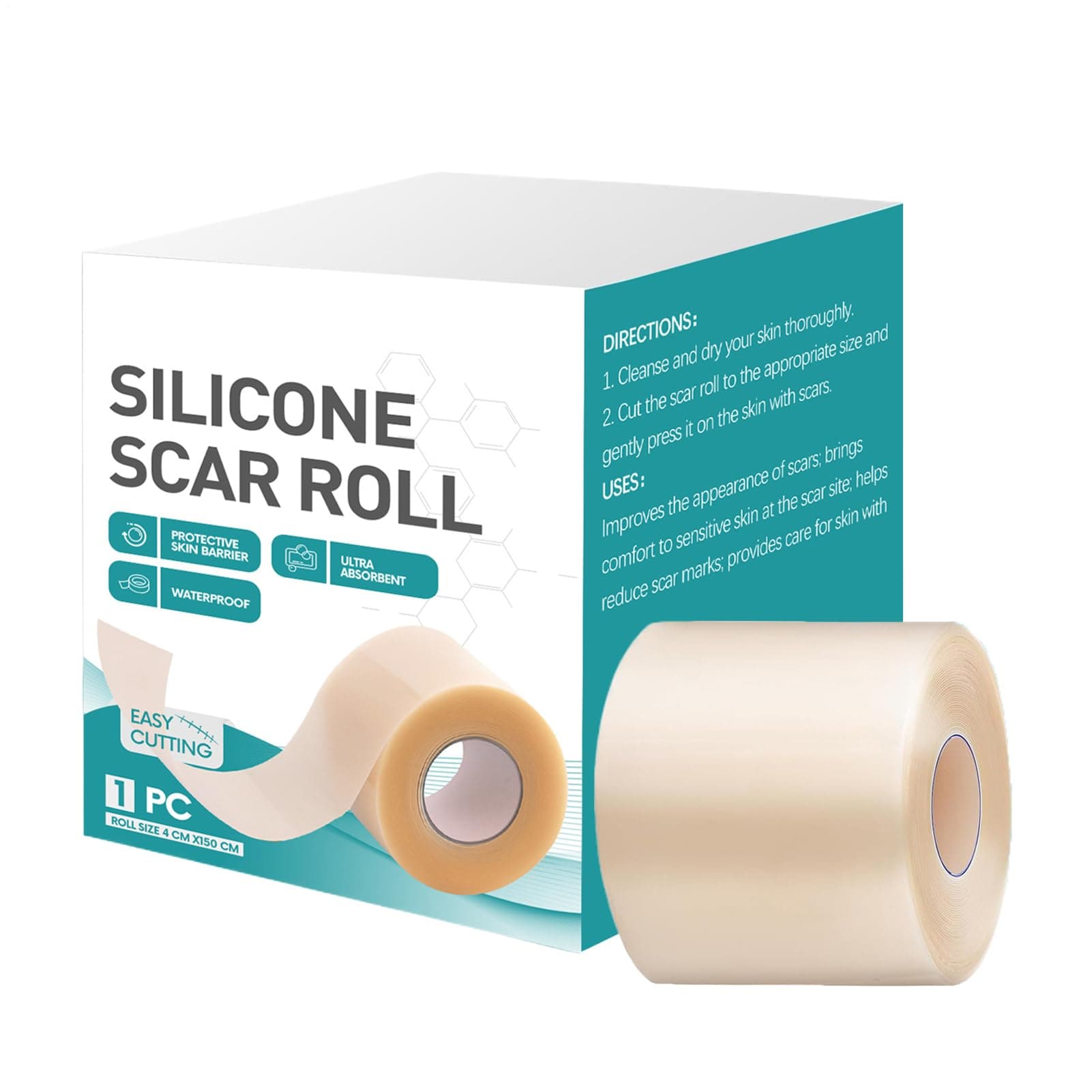 Hydrocolloid Patch Bandages, Silicone Scar Sheets, Hydrocolloid Roll For Wound Care, Silicone Scar Tape Roll, Hydrocolloids Plasters, Hydrocolloids Dressing, For Postoperative Incision Burn Pimple